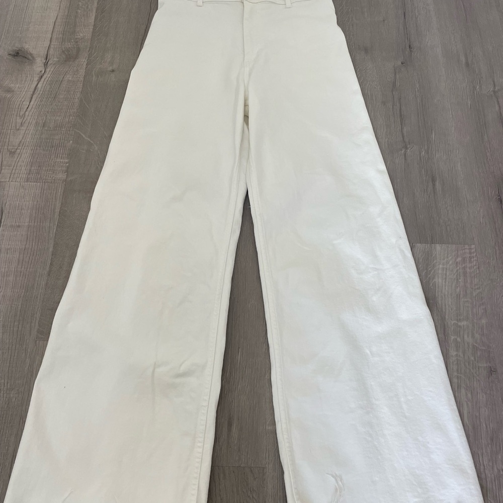Zara White The Marine Straight Pants